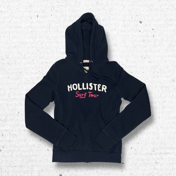 Hollister Tops - Vintage Y2K 2000s Hollister Dark Blue Hoodie